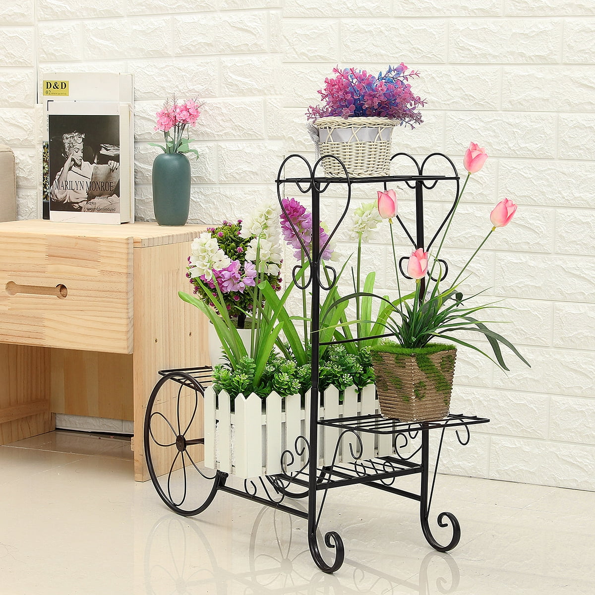 Vintage Wheelbarrow Plant Cart