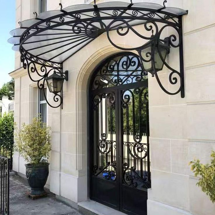 La Belle Wrought Iron Door & Canopy