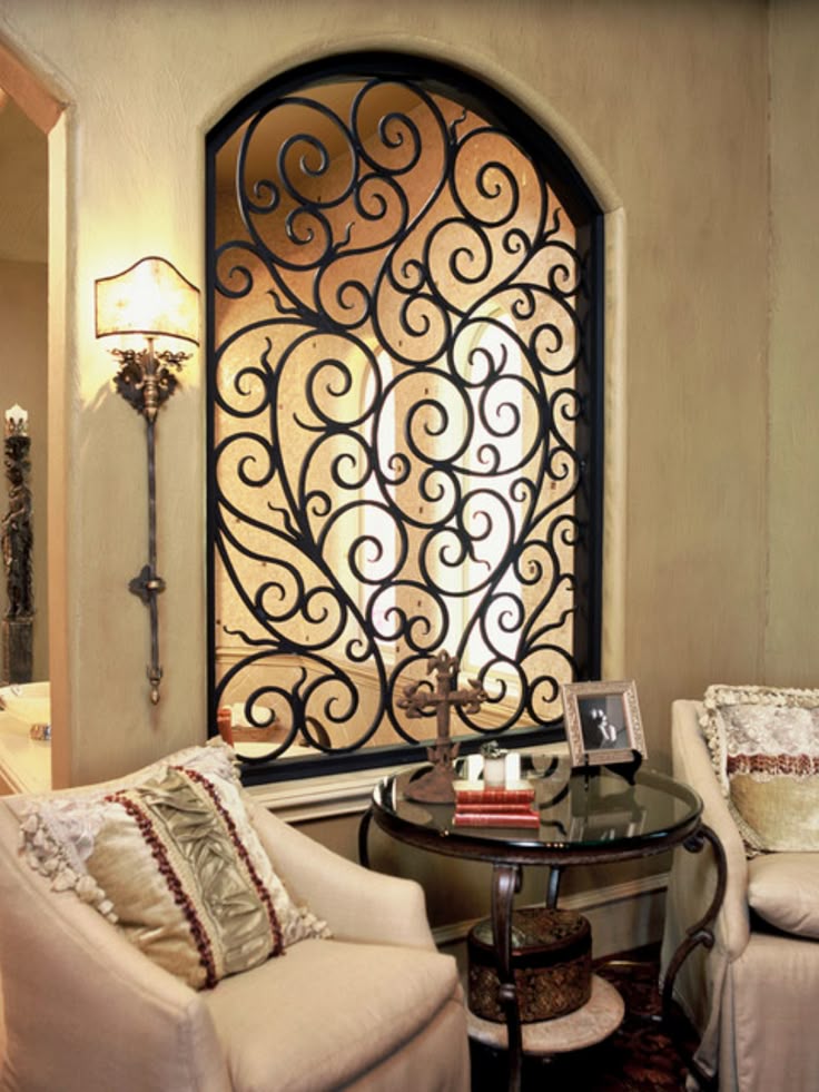 VerdiVista Arched Wrought Iron Wall Partition
