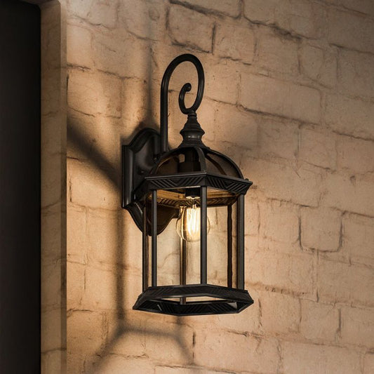 Midnight Hex Wall Mounted Lantern