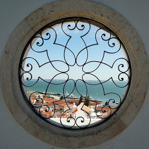 Mediterranean Rose Iron Grille Window