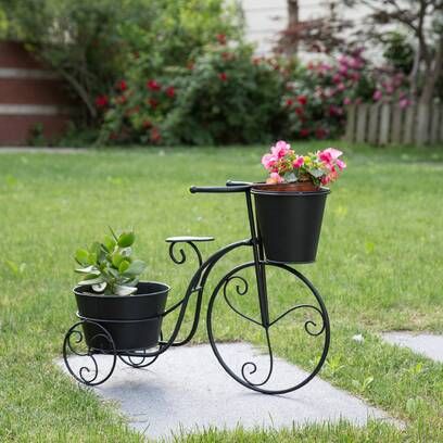 Vintage Bicycle Iron Planter Stand