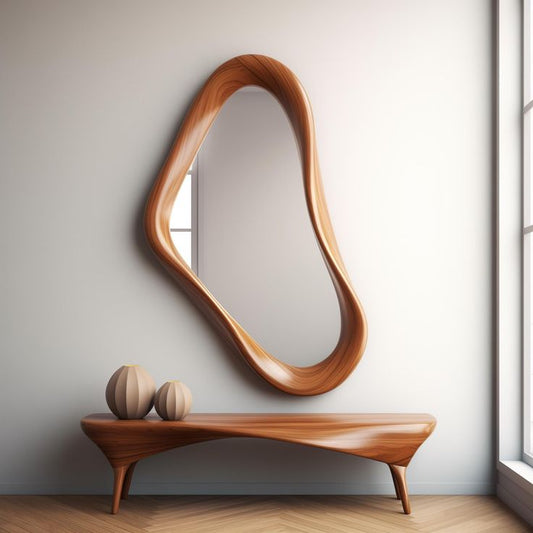 Sculptural Mirror and Console Set