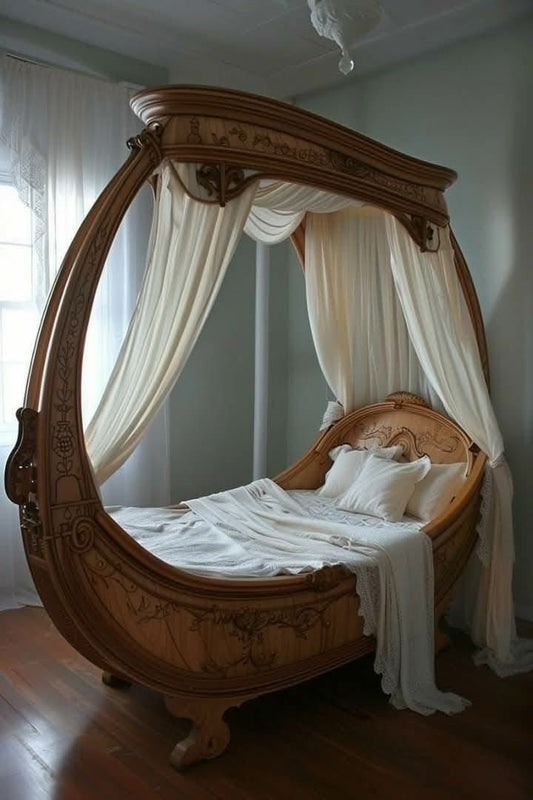 Victorian Royal Canopy Bed – Boat Frame Design