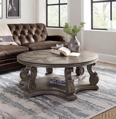 Ornate Style Grey Centre Table