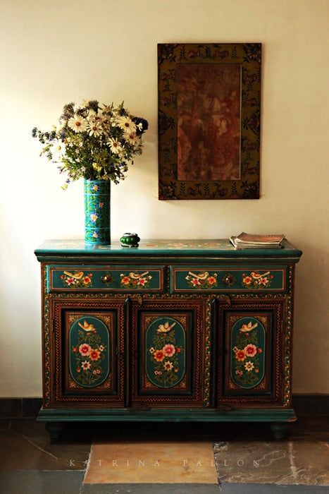 Hand Crafted Vintage Floral Sideboard