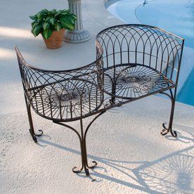 Handcrafted Metal Tete a Tete Bench