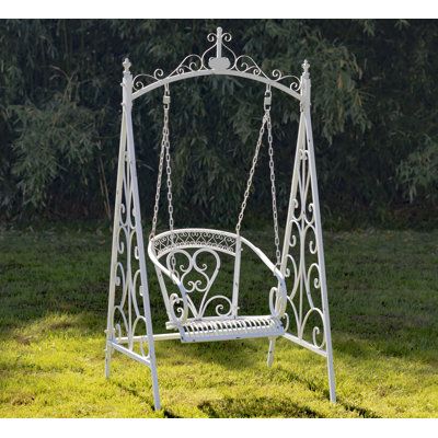 Vintage Wrought Iron Garden Swing (Single Seater)