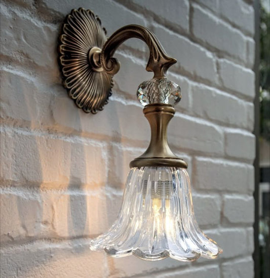 Crystal Petal Vintage Style Wall Sconce
